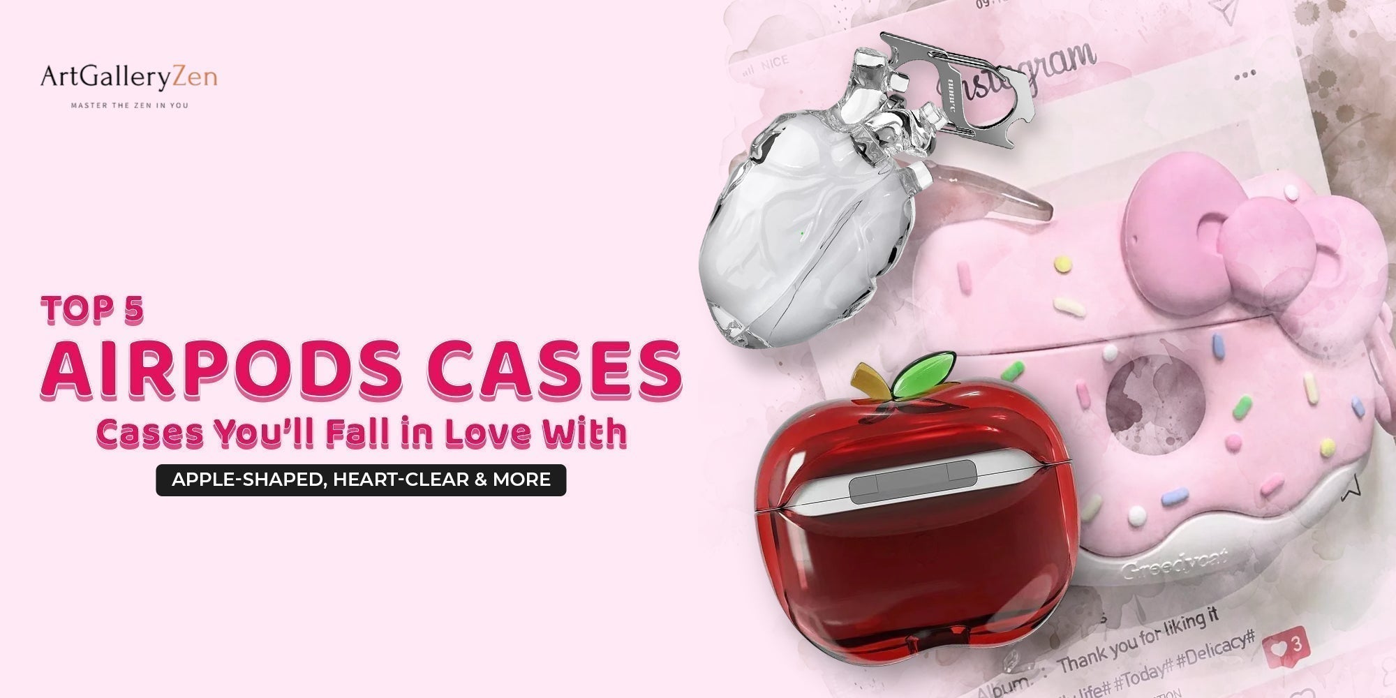Top 5 Cutest AirPods Cases You’ll Fall in Love With (Apple-Shaped, Heart-Clear & More - ArtGalleryZen