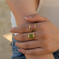 Thumbnail for 18K Gold Real Dried Flower Ring - ArtGalleryZen