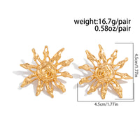 Thumbnail for Geometric Irregular Sun Stud Earrings Gold Silver Statement Jewelry