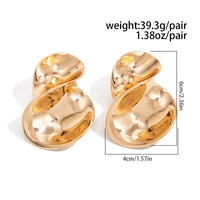 Thumbnail for Abstract Curved Ribbon Stud Earrings Chunky Geometric Statement Jewelry