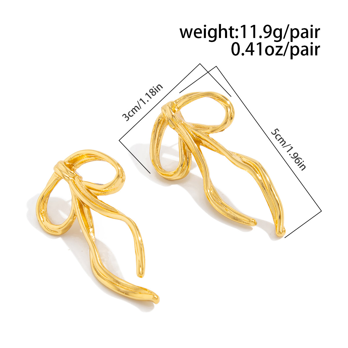 Ribbon Bow Stud Earrings for Women - Delicate Feminine Jewelry
