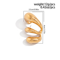 Thumbnail for Geometric Liquid Flow Waterdrop Earrings Gold Silver Statement Jewelry
