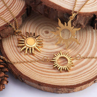 Thumbnail for 24K Gold Filled Stainless Steel Sun Necklace - ArtGalleryZen