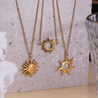 Thumbnail for 24K Gold Filled Stainless Steel Sun Necklace - ArtGalleryZen