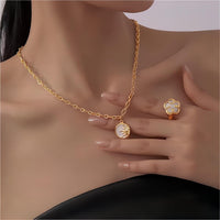 Thumbnail for 24K Gold Plated Sol And Lune Celestial Necklace - ArtGalleryZen