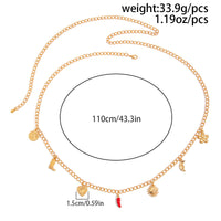 Thumbnail for Enamel Chili Sun Moon Heart Charm Waist Chain - Boho Layered Body Jewelry