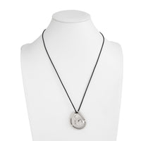 Thumbnail for Geometric Pendant Wax Cord Necklace 31in Adjustable Gold Silver
