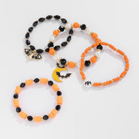 Thumbnail for 4Pcs Halloween Bat Moon Charm Crystal Pearl Beaded Bracelet Set - ArtGalleryZen