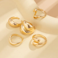 Thumbnail for 5 Pcs Abstract Irregular Waterdrop Ring Set - ArtGalleryZen