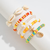 Thumbnail for 5 Pcs Boho Flower Starfish Conch Charm Polymer Clay Beaded Bracelet Set - ArtGalleryZen