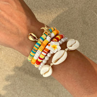 Thumbnail for 5 Pcs Boho Flower Starfish Conch Charm Polymer Clay Beaded Bracelet Set - ArtGalleryZen