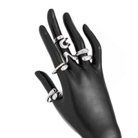 Thumbnail for 5 Pcs Rhinestone Inlaid Waterdrop Ring Set - ArtGalleryZen