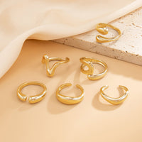 Thumbnail for 6 Pcs Minimalist Irregular Curved Ring Set - ArtGalleryZen