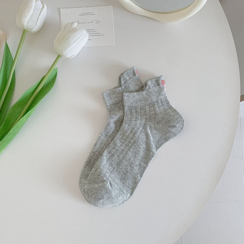 6 Pieces Solid Color Bow Socks - ArtGalleryZen