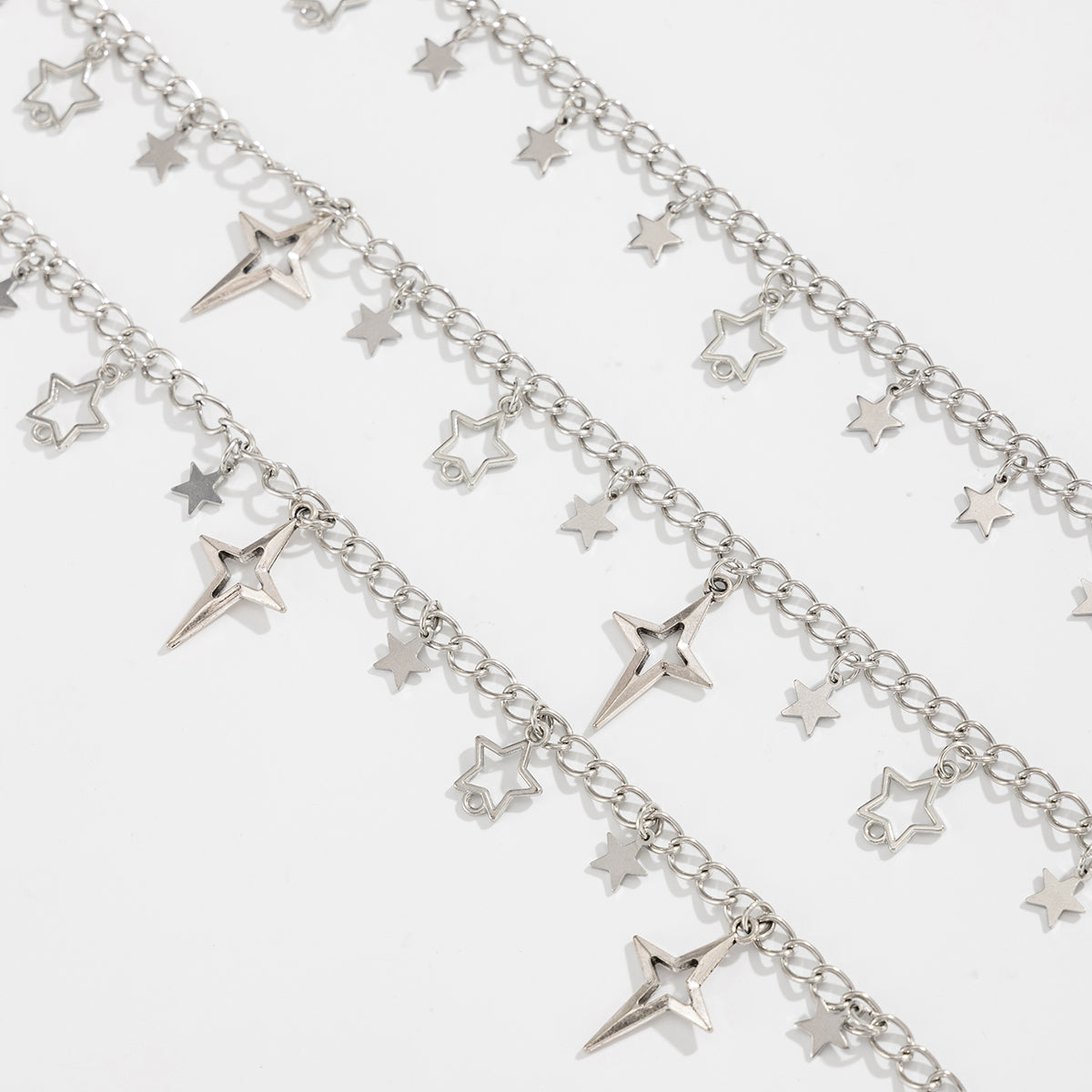Layered Hollow Star Pendant Pants Chain - Celestial Body Jewelry