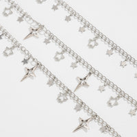 Thumbnail for Layered Hollow Star Pendant Pants Chain - Celestial Body Jewelry