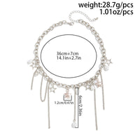 Thumbnail for Star Pearl Pendant Tassel Necklace - Cable Chain Choker Jewelry