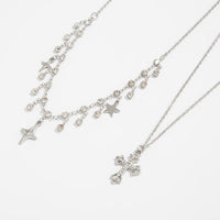 Thumbnail for Layered Cross Star Tassel Necklace Set - Rhinestone Chain Jewelry