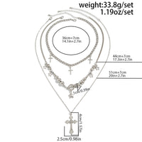 Thumbnail for 3-Piece Toggle Clasp Necklace Set - Cross Star Pendant Layered Jewelry