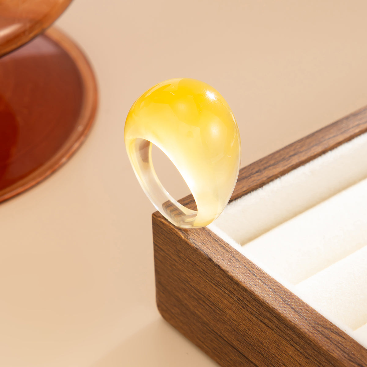 Chunky Resin Ring - Bold Minimalist Statement Jewelry for Women