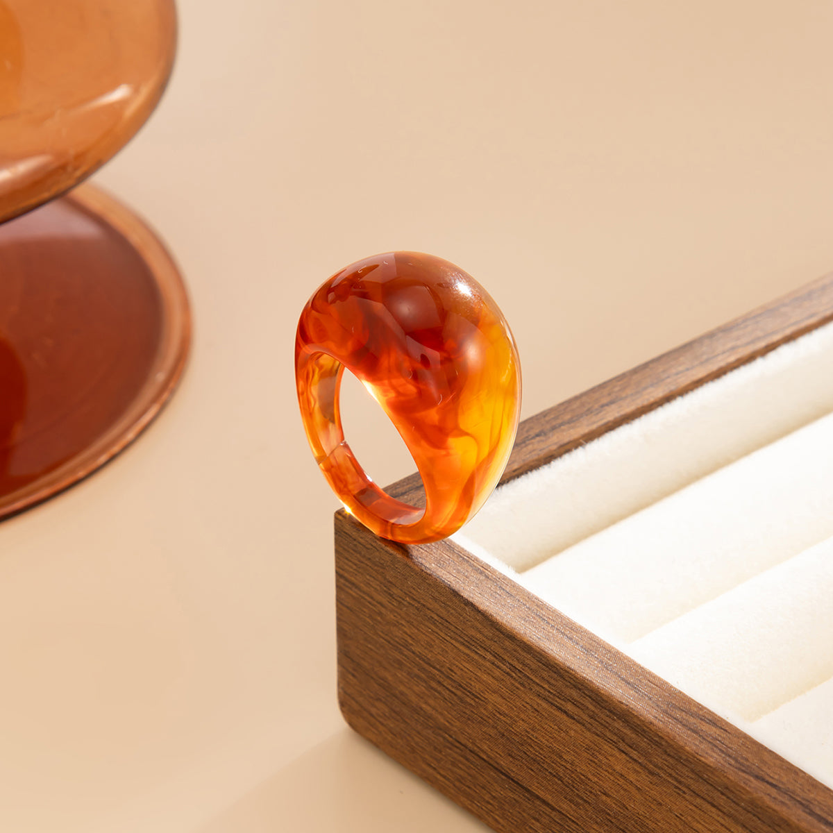 Chunky Resin Ring - Bold Minimalist Statement Jewelry for Women