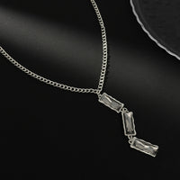 Thumbnail for Minimalist Rhinestone Y Necklace - Curb Chain Charm Lariat Jewelry