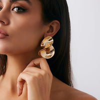 Thumbnail for Abstract Chunky Curved Ribbon Stud Earrings - ArtGalleryZen