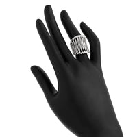 Thumbnail for Abstract Chunky Gold Silver Plated Cage Ring - ArtGalleryZen