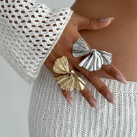 Thumbnail for Abstract Chunky Lotus Leaf Ring - ArtGalleryZen
