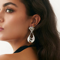 Thumbnail for Abstract Gold Silver Plated Waterdrop Dangle Earrings - ArtGalleryZen