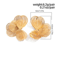 Thumbnail for Abstract Gold Silver Tone Hollow Ginkgo Leaf Earrings - ArtGalleryZen