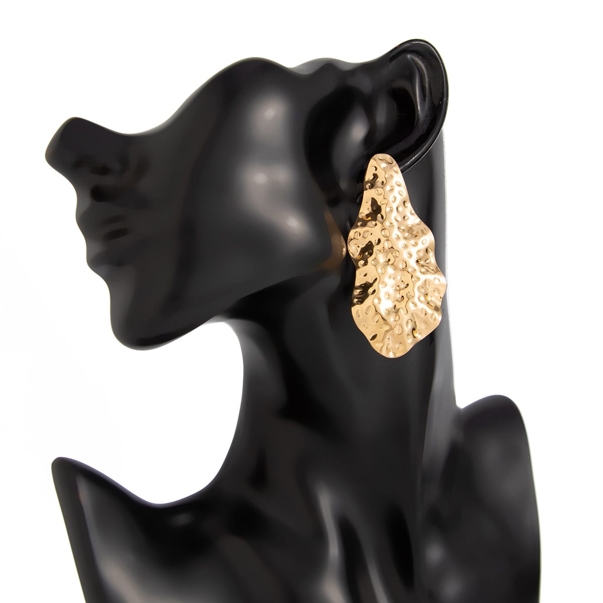 Abstract Irregular Hammered Waterdrop Stud Earrings - ArtGalleryZen
