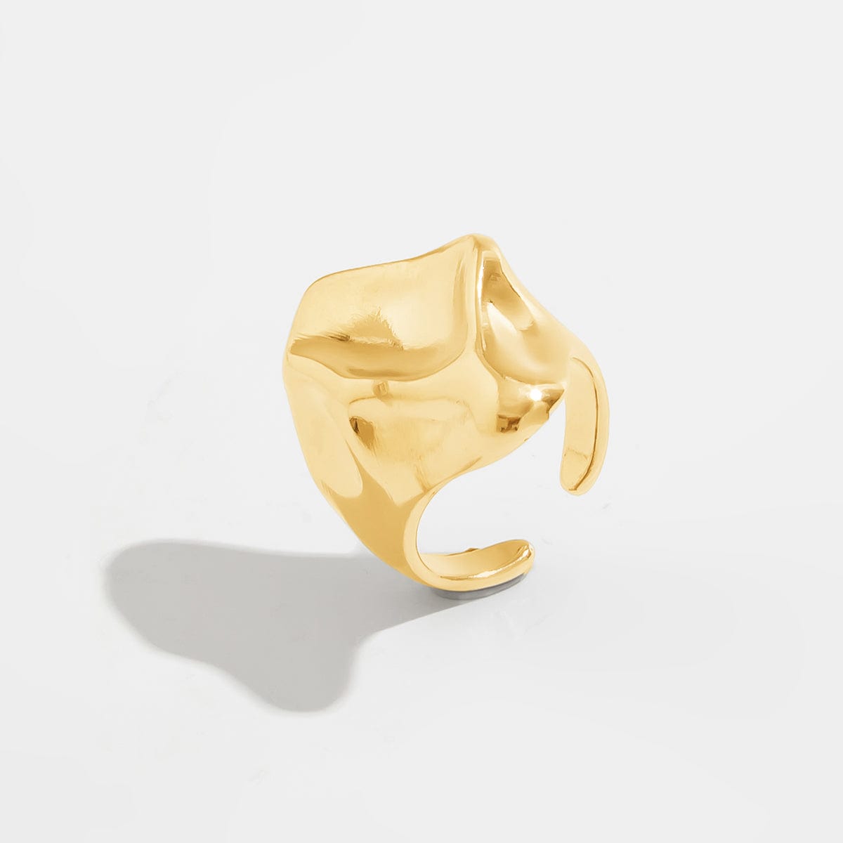 Abstract Irregular Liquid Waterdrop Open Ring - ArtGalleryZen