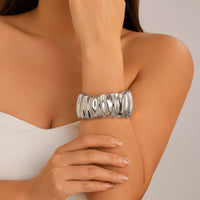 Thumbnail for Abstract Pumpkin Pattern Wide Cuff Bangle Bracelet - ArtGalleryZen