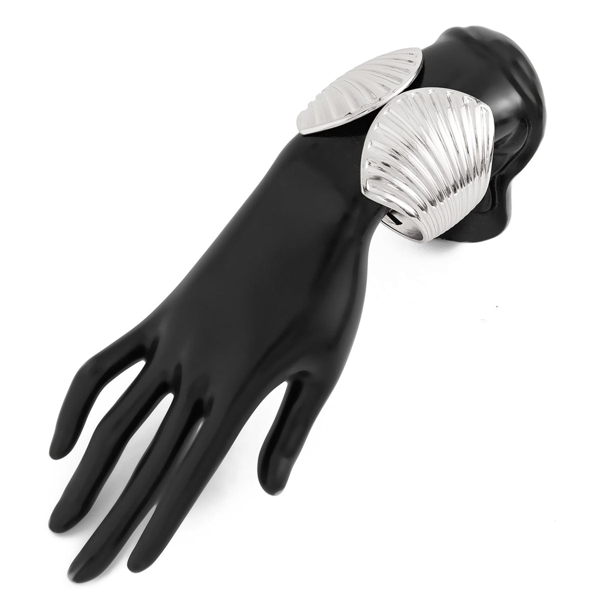 Abstract Shell Shaped Wide Cuff Bangle Bracelet - ArtGalleryZen