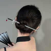 Thumbnail for Ancient Style Crystal Pendant Sword Hair Fork Hair Pin - ArtGalleryZen