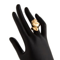 Thumbnail for Asymmetric Gold Silver Tone Waterdrop Open Ring - ArtGalleryZen