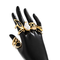 Thumbnail for Baroque 12pcs Irregular Pearl Hoop Curved Ring Set - ArtGalleryZen