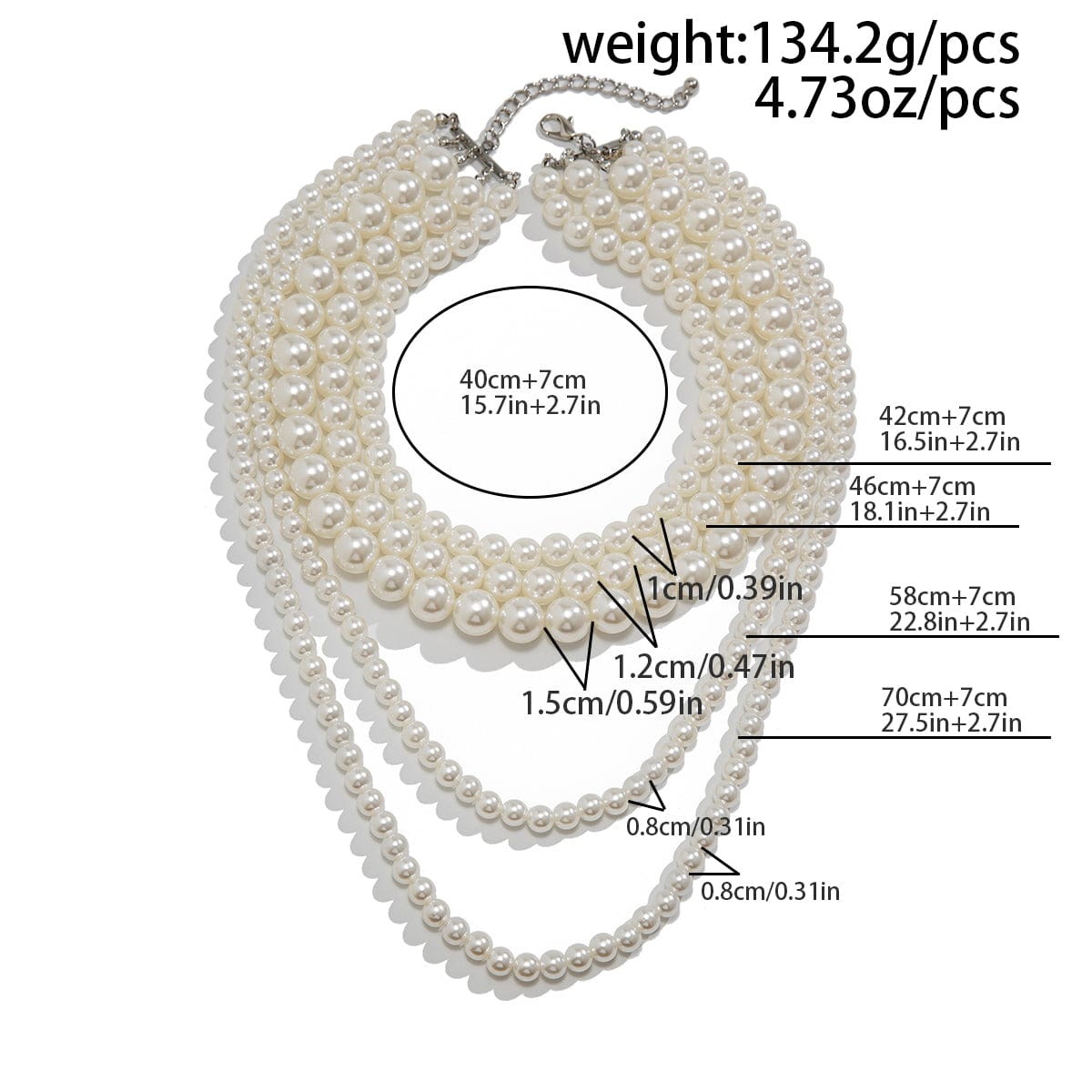 Baroque Chunky Layered Pearl Chain Necklace - ArtGalleryZen