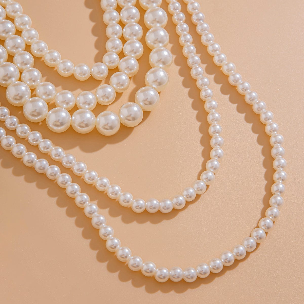 Baroque Chunky Layered Pearl Chain Necklace - ArtGalleryZen
