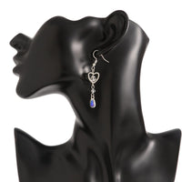Thumbnail for Baroque Crystal Heart Pendant Pearl Seed Bead Chain Necklace Earrings Set - ArtGalleryZen