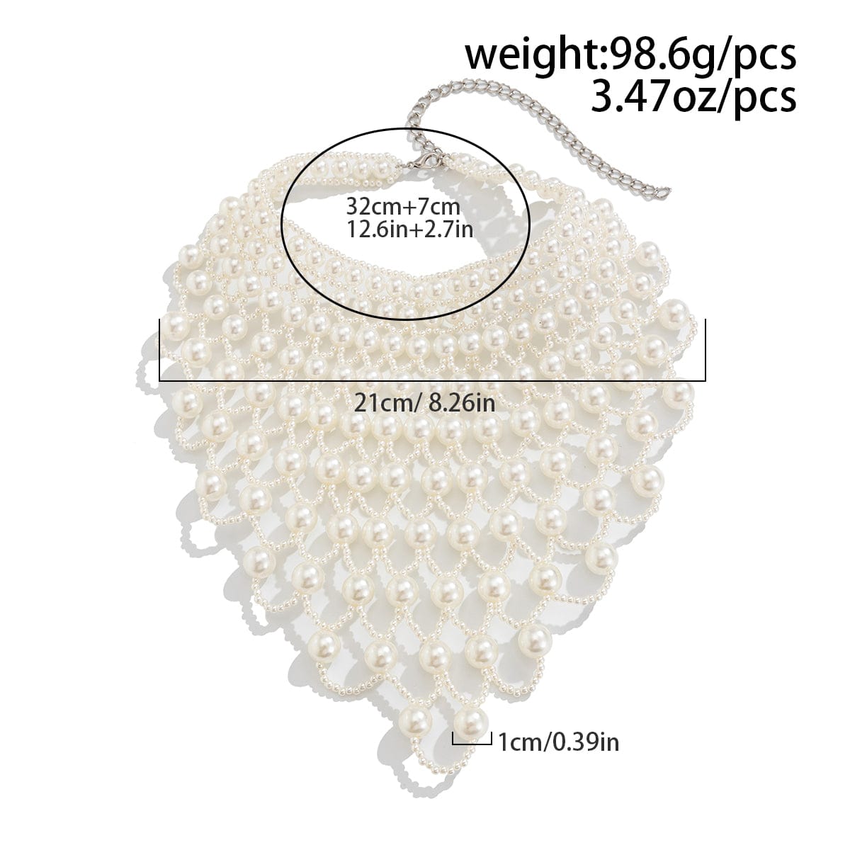 Baroque Layered Pearl Mesh Tassel Necklace - ArtGalleryZen
