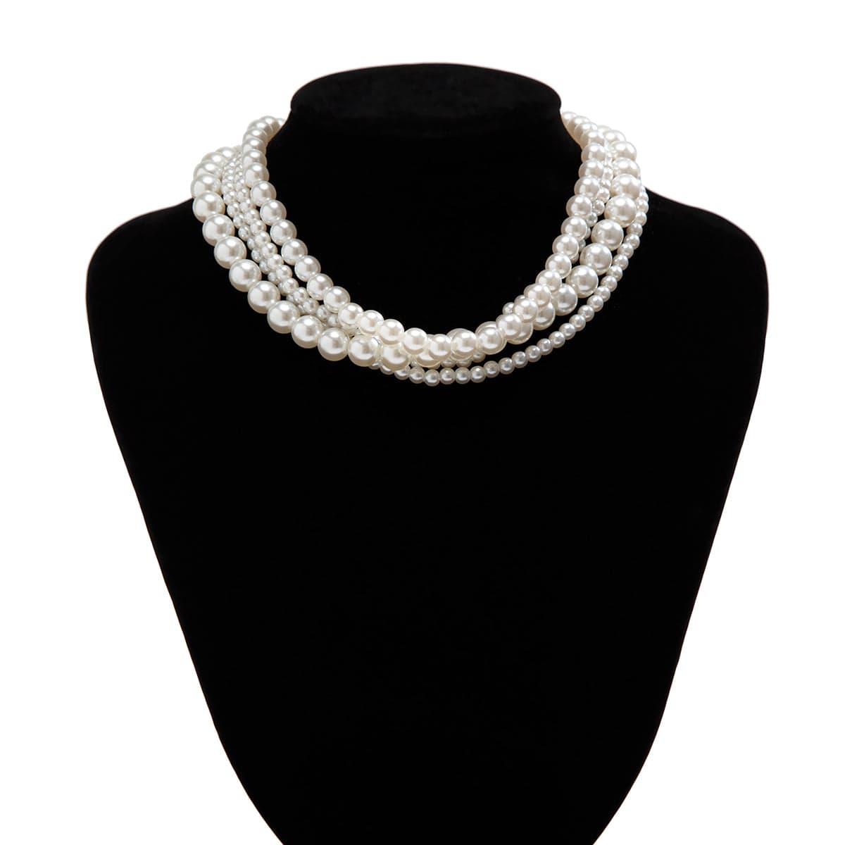 Baroque Layered Ribbon Bowknot Pearl Chain Necklace - ArtGalleryZen