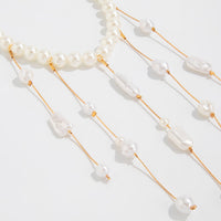 Thumbnail for Baroque Pearl Raindrop Tassel Choker Necklace - ArtGalleryZen