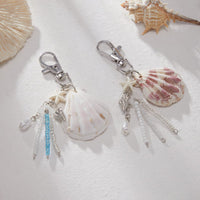 Thumbnail for Beach Style 2pcs Shell Charm Seed Bead Tassel Keychain Set - ArtGalleryZen