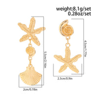 Thumbnail for Beach Style Asymmetric Shell Starfish Dangle Earrings - ArtGalleryZen