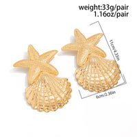 Thumbnail for Beach Style Chunky Shell Starfish Earrings - ArtGalleryZen