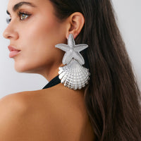 Thumbnail for Beach Style Chunky Shell Starfish Earrings - ArtGalleryZen