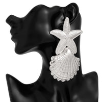 Thumbnail for Beach Style Chunky Shell Starfish Earrings - ArtGalleryZen