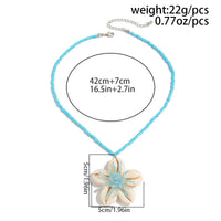 Thumbnail for Beach Style Conch Flower Pendant Seed Bead Necklace - ArtGalleryZen
